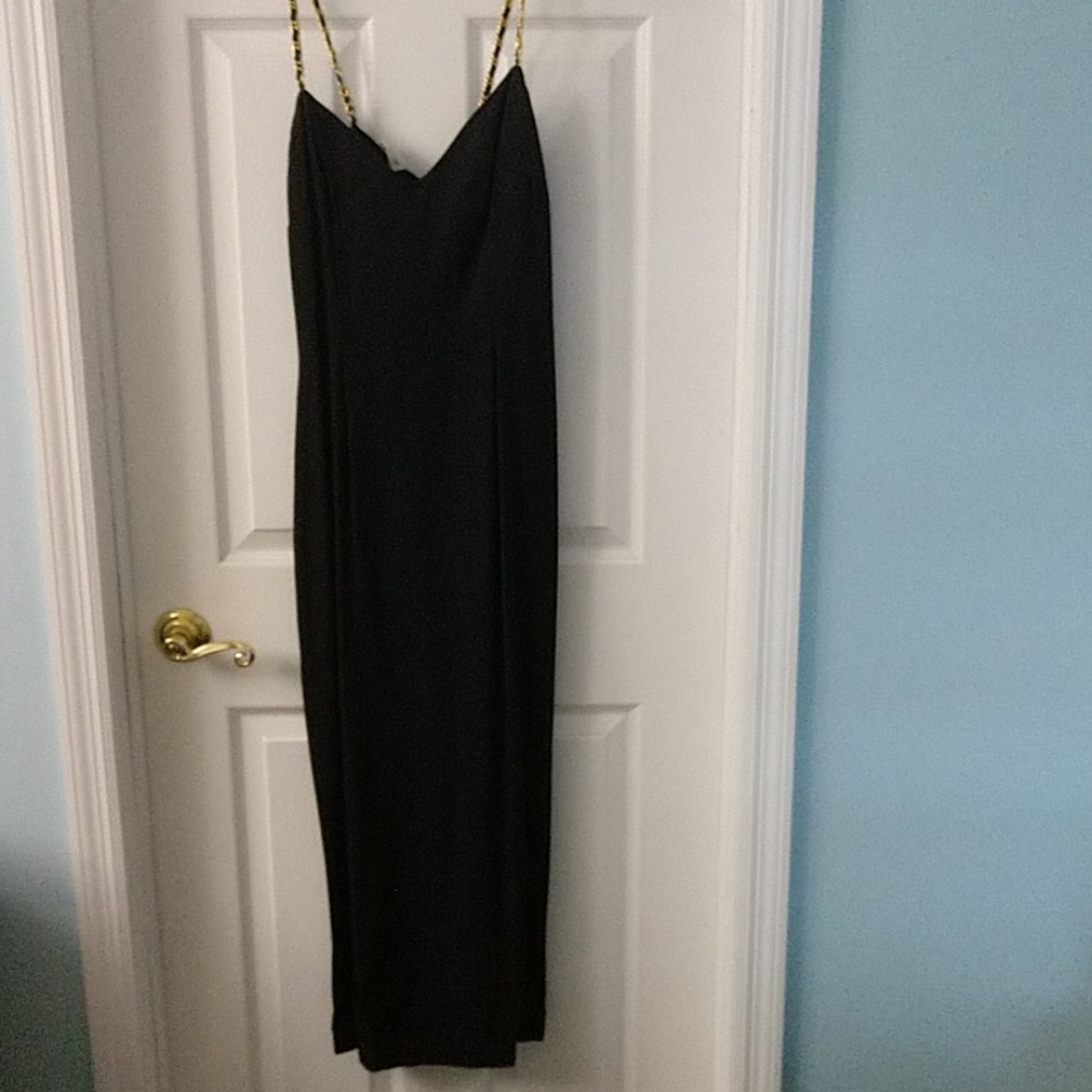 Black long sheath dress